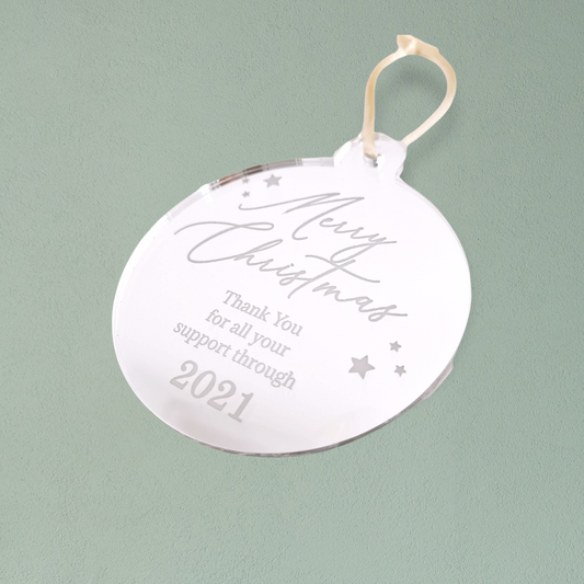 Engraved Acrylic Bauble 8cm