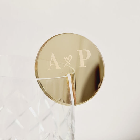 Stemless Stirrers with Personalised Initials