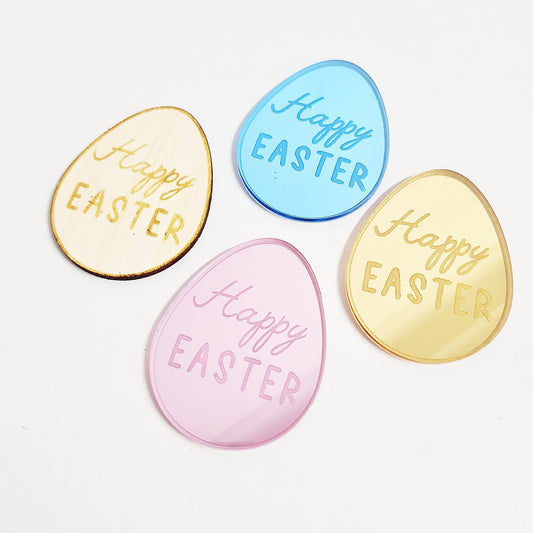 Engraved Easter Eggs Cake Charms 4 Pack