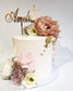 Name with Cross Cake Topper