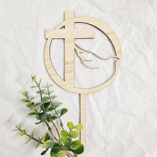 Cross with Dove Cake Topper
