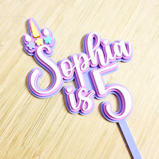 Personalised Unicorn Theme Topper